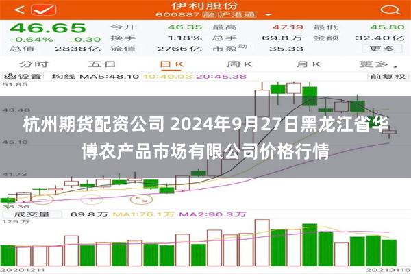 杭州期货配资公司 2024年9月27日黑龙江省华博农产品市场有限公司价格行情