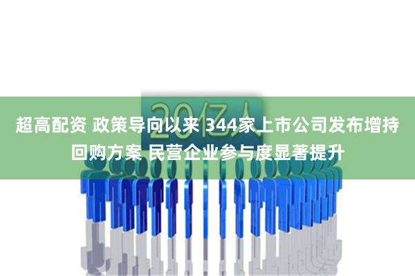 超高配资 政策导向以来 344家上市公司发布增持回购方案 民营企业参与度显著提升